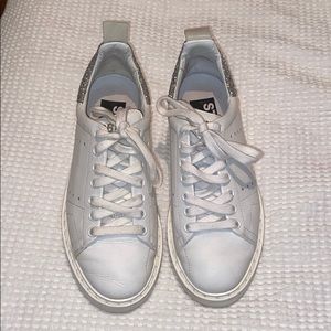 Golden Goose white sneakers with crystals